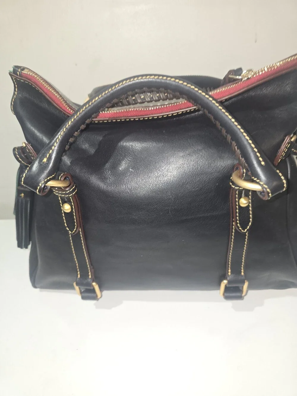 Dooney and Bourke Florentine Satchel Large Navy.